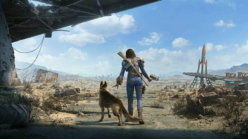 Fallout 4 Girl and Dog