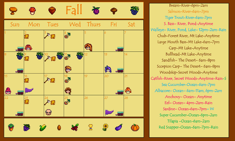 Stardew Valley Calendar All The Most Important Events GamesCrack