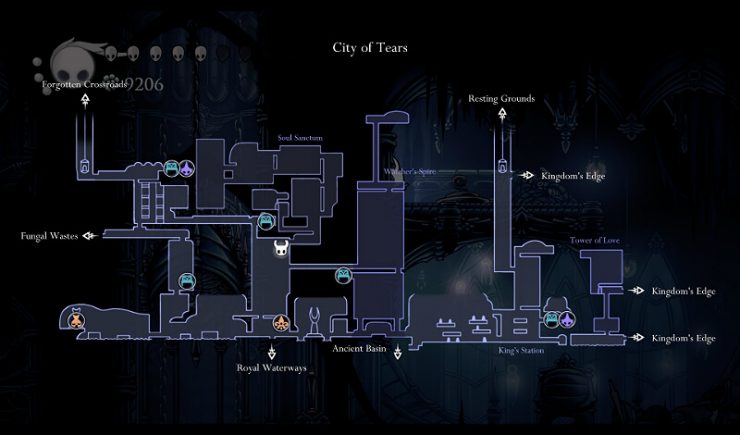 hollow knight map with items