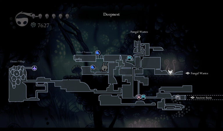 crystal peak hollow knight top of map